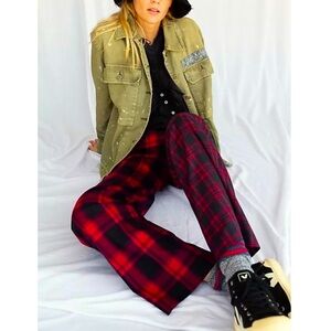 Free People Plaid Wide Leg Pants